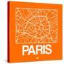 Orange Map of Paris-NaxArt-Stretched Canvas