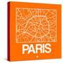 Orange Map of Paris-NaxArt-Stretched Canvas