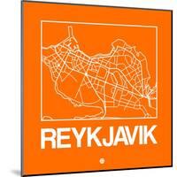 Orange Map of Reykjavik-NaxArt-Mounted Art Print