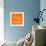 Orange Map of Reykjavik-NaxArt-Framed Art Print displayed on a wall