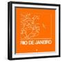 Orange Map of Rio De Janeiro-NaxArt-Framed Art Print