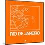 Orange Map of Rio De Janeiro-NaxArt-Mounted Art Print