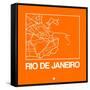 Orange Map of Rio De Janeiro-NaxArt-Framed Stretched Canvas