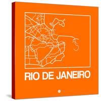 Orange Map of Rio De Janeiro-NaxArt-Stretched Canvas