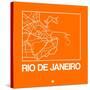 Orange Map of Rio De Janeiro-NaxArt-Stretched Canvas