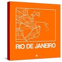 Orange Map of Rio De Janeiro-NaxArt-Stretched Canvas