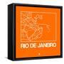 Orange Map of Rio De Janeiro-NaxArt-Framed Stretched Canvas