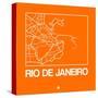 Orange Map of Rio De Janeiro-NaxArt-Stretched Canvas