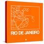 Orange Map of Rio De Janeiro-NaxArt-Stretched Canvas