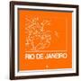 Orange Map of Rio De Janeiro-NaxArt-Framed Art Print