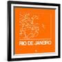 Orange Map of Rio De Janeiro-NaxArt-Framed Art Print