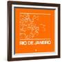 Orange Map of Rio De Janeiro-NaxArt-Framed Art Print
