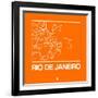 Orange Map of Rio De Janeiro-NaxArt-Framed Art Print