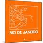 Orange Map of Rio De Janeiro-NaxArt-Mounted Art Print