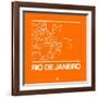 Orange Map of Rio De Janeiro-NaxArt-Framed Art Print