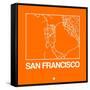 Orange Map of San Francisco-NaxArt-Framed Stretched Canvas