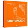 Orange Map of San Francisco-NaxArt-Stretched Canvas