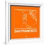 Orange Map of San Francisco-NaxArt-Framed Art Print