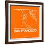 Orange Map of San Francisco-NaxArt-Framed Art Print