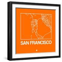 Orange Map of San Francisco-NaxArt-Framed Art Print