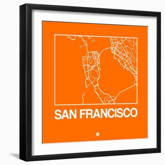 Orange Map of San Francisco-NaxArt-Framed Art Print