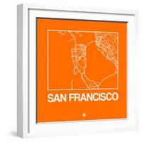 Orange Map of San Francisco-NaxArt-Framed Art Print