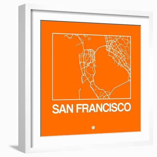 Orange Map of San Francisco-NaxArt-Framed Art Print