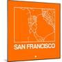 Orange Map of San Francisco-NaxArt-Mounted Art Print