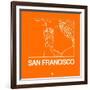 Orange Map of San Francisco-NaxArt-Framed Art Print