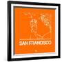 Orange Map of San Francisco-NaxArt-Framed Art Print