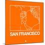Orange Map of San Francisco-NaxArt-Mounted Art Print