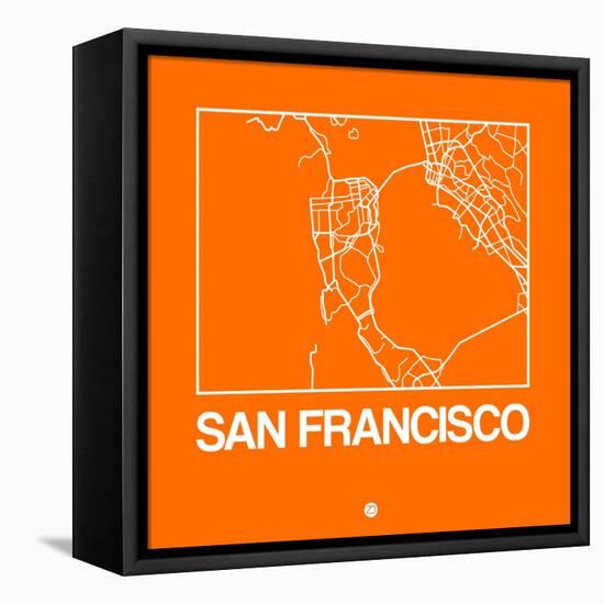 Orange Map of San Francisco-NaxArt-Framed Stretched Canvas