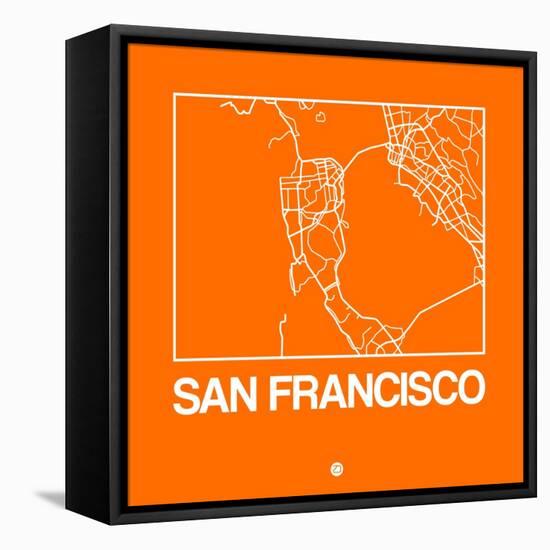 Orange Map of San Francisco-NaxArt-Framed Stretched Canvas