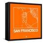 Orange Map of San Francisco-NaxArt-Framed Stretched Canvas