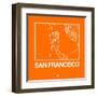 Orange Map of San Francisco-NaxArt-Framed Art Print