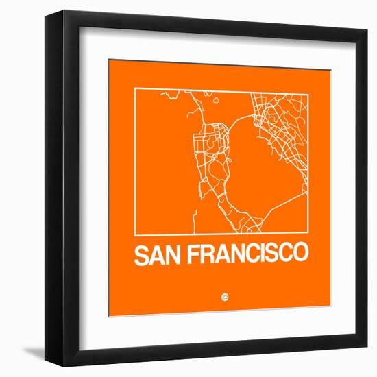 Orange Map of San Francisco-NaxArt-Framed Art Print