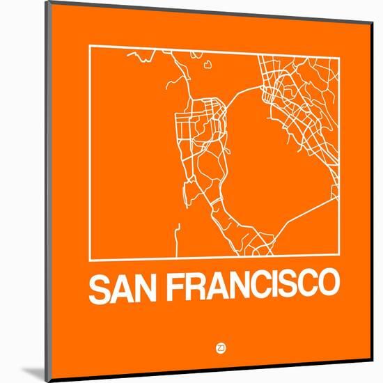 Orange Map of San Francisco-NaxArt-Mounted Art Print