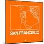 Orange Map of San Francisco-NaxArt-Mounted Art Print