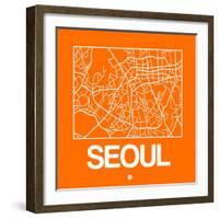 Orange Map of Seoul-NaxArt-Framed Art Print