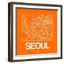 Orange Map of Seoul-NaxArt-Framed Art Print