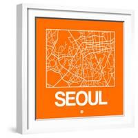 Orange Map of Seoul-NaxArt-Framed Art Print