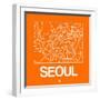 Orange Map of Seoul-NaxArt-Framed Art Print