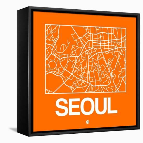 Orange Map of Seoul-NaxArt-Framed Stretched Canvas