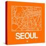 Orange Map of Seoul-NaxArt-Stretched Canvas