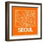 Orange Map of Seoul-NaxArt-Framed Art Print