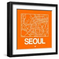 Orange Map of Seoul-NaxArt-Framed Art Print