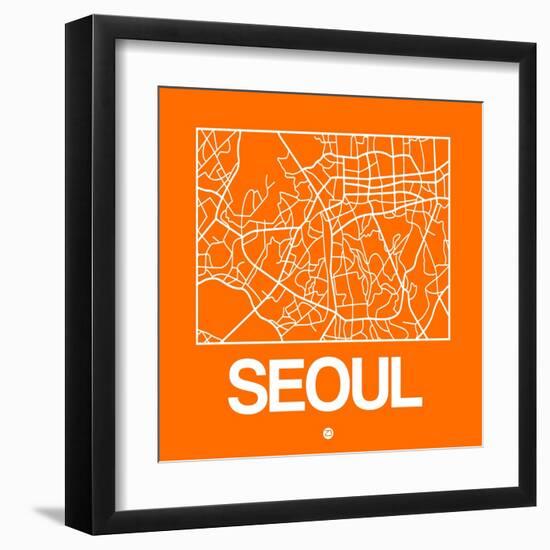 Orange Map of Seoul-NaxArt-Framed Art Print