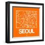 Orange Map of Seoul-NaxArt-Framed Art Print