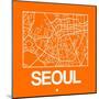 Orange Map of Seoul-NaxArt-Mounted Art Print