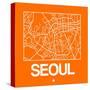 Orange Map of Seoul-NaxArt-Stretched Canvas